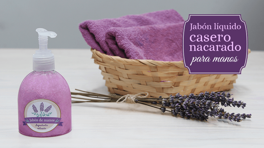 jabon liquido casero nacarado para manos texto